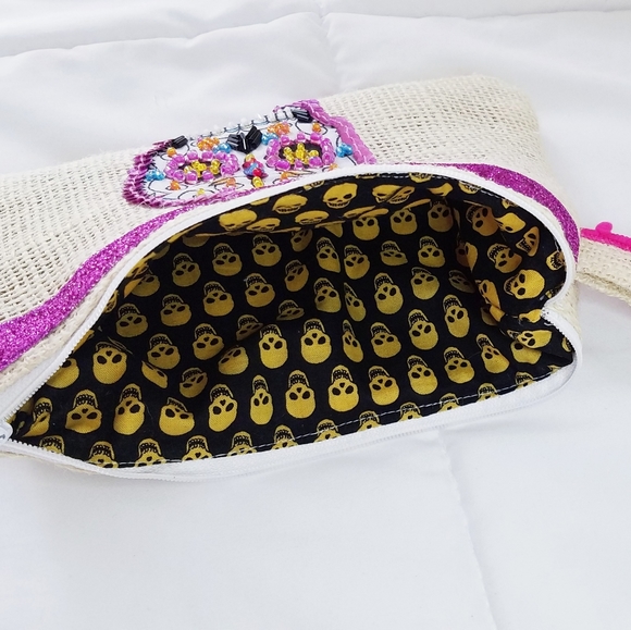 Handmade🪡Catrina - Coco - Sugar Skull Wristlet - Clutch bag - Make-up bag - Picture 2 of 3